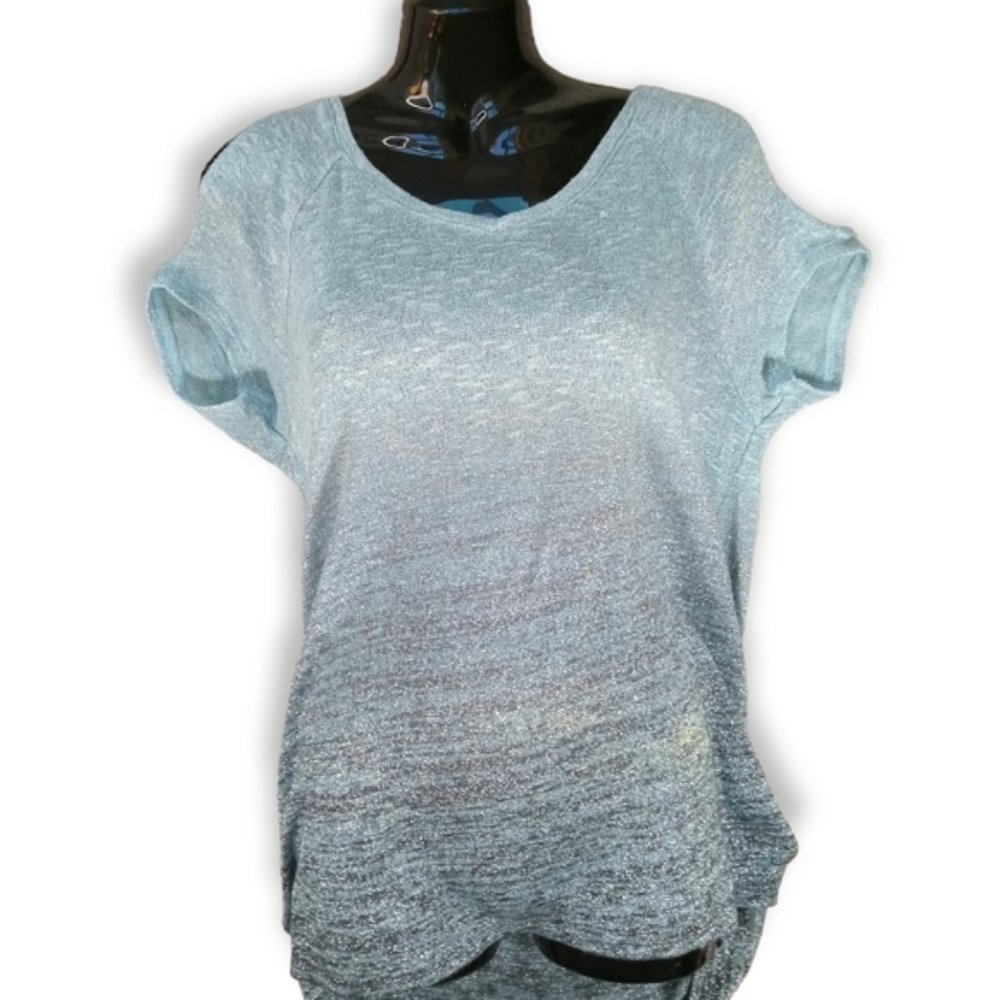 Juicy Couture light  knit top with peek a boo shoulders and umbre coloring